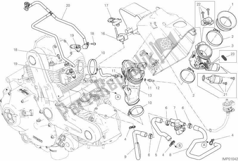 Alle onderdelen voor de Gasklephuis van de Ducati Monster 797 USA 2020
